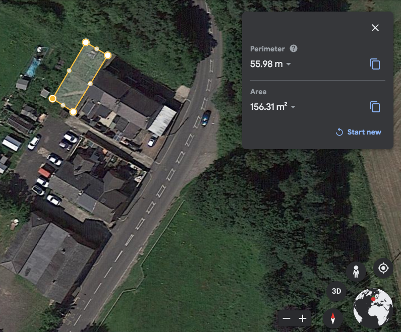 measure the perimeter of your allotment on Google Earth